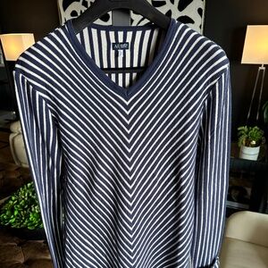 Armani Jean Striped Ribbed Sweater